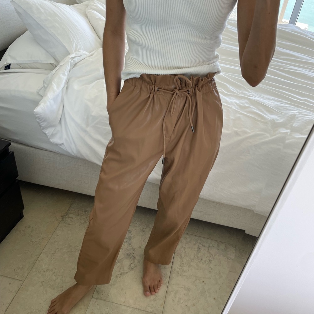 Mango faux leather pants